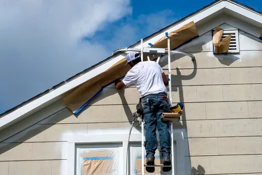 Masking an exterior in Stevenson Ranch for an HOA repaint
